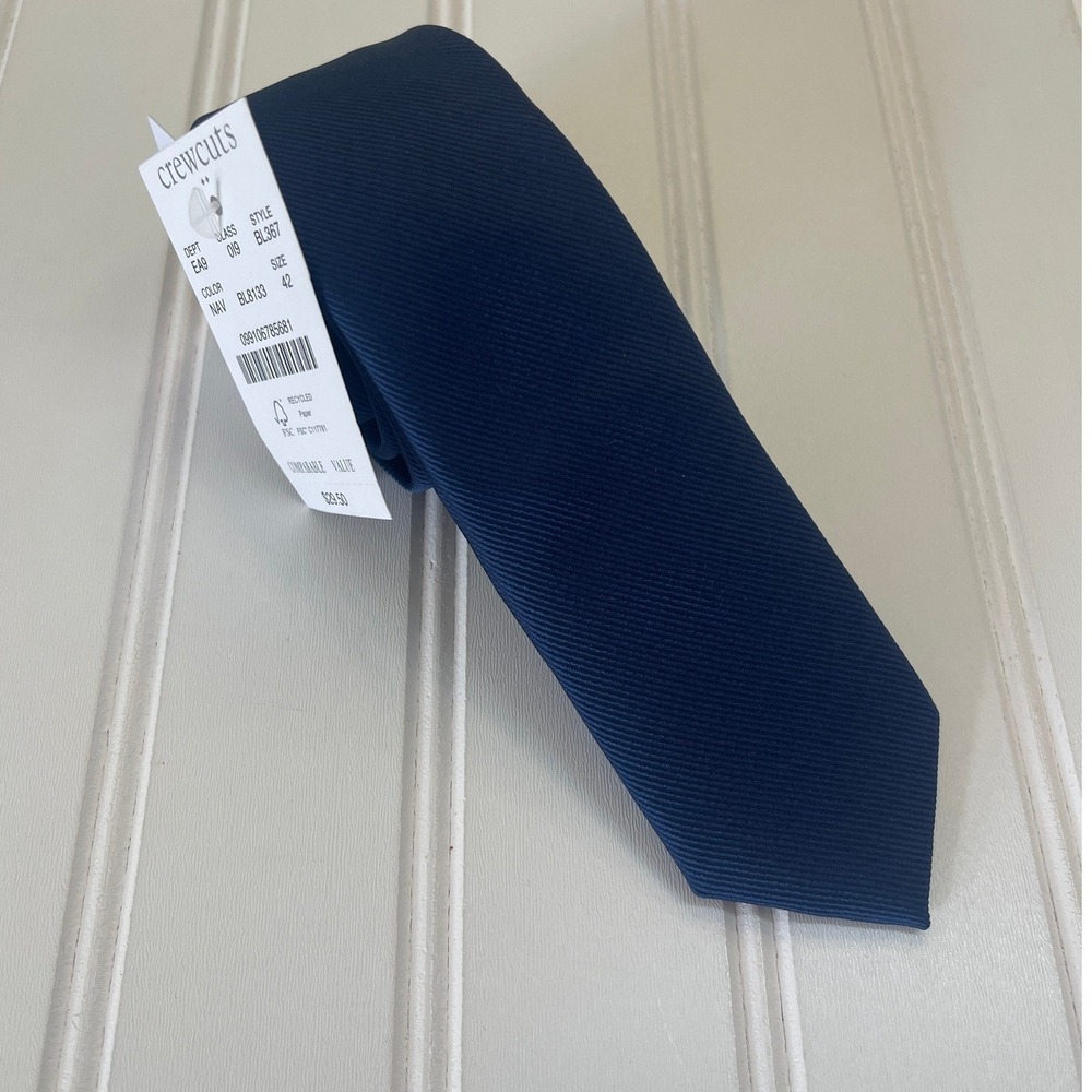 NWT Crewcuts Boys Navy Blue Twill Necktie 42 Inch‎ Preppy